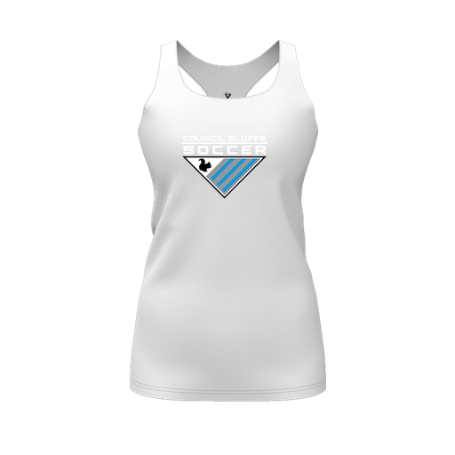 [FT0TRBWH-FYS-LOGO1] Decker Racerback Tank Top (Female Youth S, White, Logo 1)