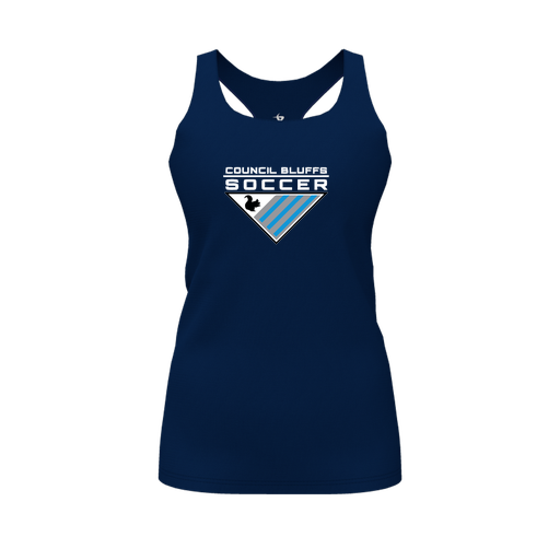 [FT0TRBNV-FYS-LOGO1] Decker Racerback Tank Top (Female Youth S, Navy, Logo 1)