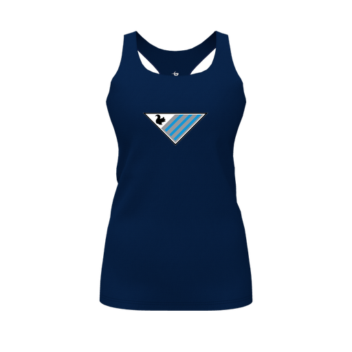 [CUS-DFW-RCBK-PER-NVY-FYS-LOGO2] Racerback Tank Top (Female Youth S, Navy, Logo 2)