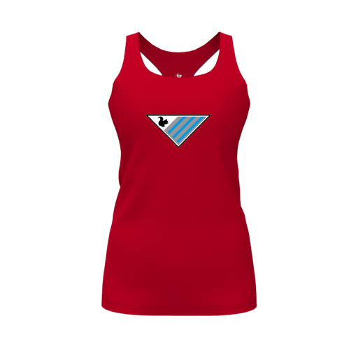 [CUS-DFW-RCBK-PER-RED-FYS-LOGO2] Racerback Tank Top (Female Youth S, Red, Logo 2)
