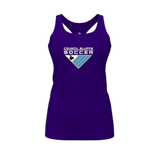 [CUS-DFW-RCBK-PER-PUR-FYS-LOGO1] Racerback Tank Top (Female Youth S, Purple, Logo 1)