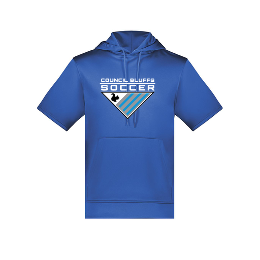 [6871.060.S-LOGO1] Men's Dri Fit Short Sleeve Hoodie (Adult S, Royal, Logo 1)