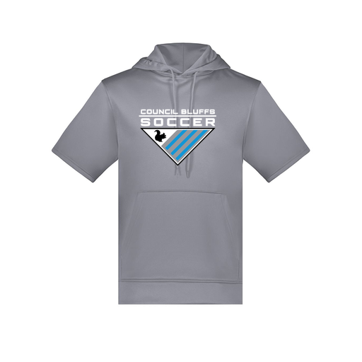 [6871.059.S-LOGO1] Men's Dri Fit Short Sleeve Hoodie (Adult S, Gray, Logo 1)