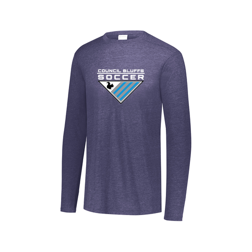 [FTLCUBNV-AXS-LOGO1] Decker Men's Tri-Blend T-Shirt - Long Sleeve (Adult XS, Navy, Logo 1)