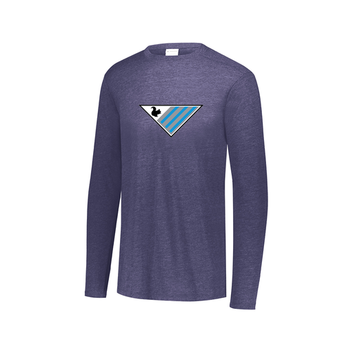 [FTLCUBNV-AXS-LOGO2] Decker Men's Tri-Blend T-Shirt - Long Sleeve (Adult XS, Navy, Logo 2)