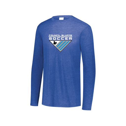 [FTLCUBRY-AXS-LOGO1] Decker Men's Tri-Blend T-Shirt - Long Sleeve (Adult XS, Royal, Logo 1)