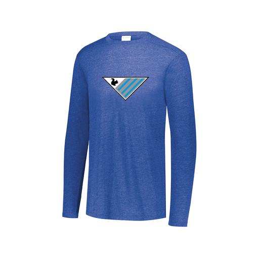[FTLCUBRY-AXS-LOGO2] Decker Men's Tri-Blend T-Shirt - Long Sleeve (Adult XS, Royal, Logo 2)