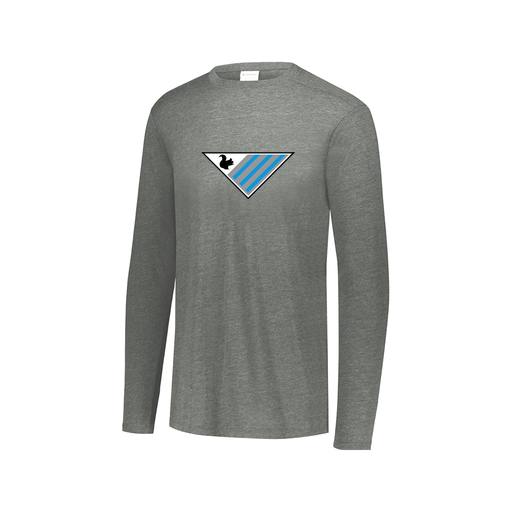 [FTLCUBGY-AXS-LOGO2] Decker Men's Tri-Blend T-Shirt - Long Sleeve (Adult XS, Gray, Logo 2)