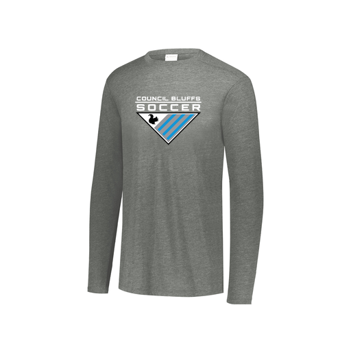 [FTLCUBGY-YS-LOGO1] Decker Youth Tri-Blend T-Shirt - Long Sleeve (Youth S, Gray, Logo 1)