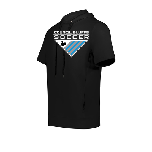 [222605.080.S-LOGO1] YOUTH VENTURA SOFT KNIT SHORT SLEEVE HOODIE (Youth S, Black, Logo 1)