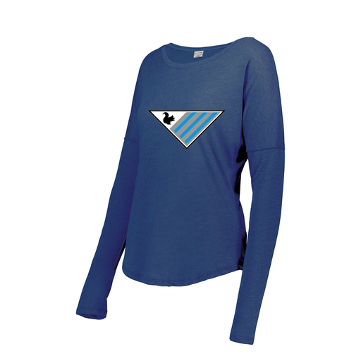[FTLCUBRY-FAXS-LOGO2] Decker Women's Tri-Blend T-Shirt - Long Sleeve (Female Adult XS, Royal, Logo 2)