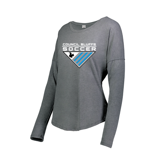 [FTLCUBGY-FAXS-LOGO1] Decker Women's Tri-Blend T-Shirt - Long Sleeve (Female Adult XS, Gray, Logo 1)